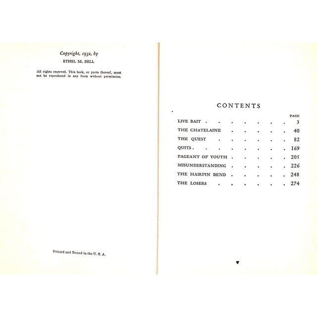 DELL, Ethel M. [295] pp. A.L. Burt Company 1932 7 5/8" x 5 1/2" Stephanie Despard--beautiful, yet unconscious of her...