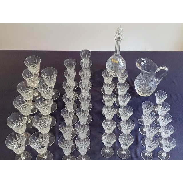Crystal Tarn Carafe and Glasses from Saint Louis, France, 1950s, Set of 49 For Sale - Image 14 of 18