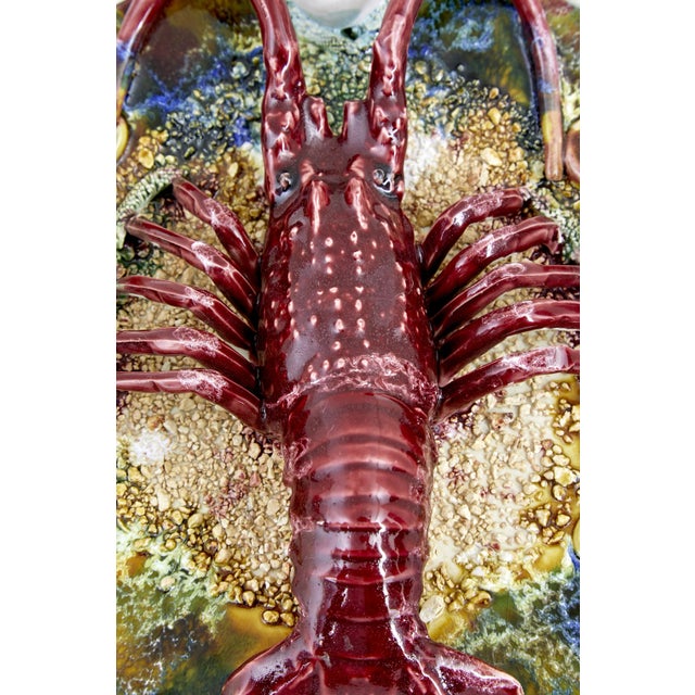 Vintage Decorative Palissy Lobster Plate, 1940 For Sale - Image 3 of 8
