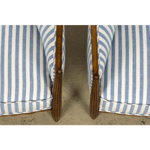 1920s Pair of French Art Deco Maple Gondola Barrel Chairs, Provence, Circa 1925 For Sale - Image 5 of 18