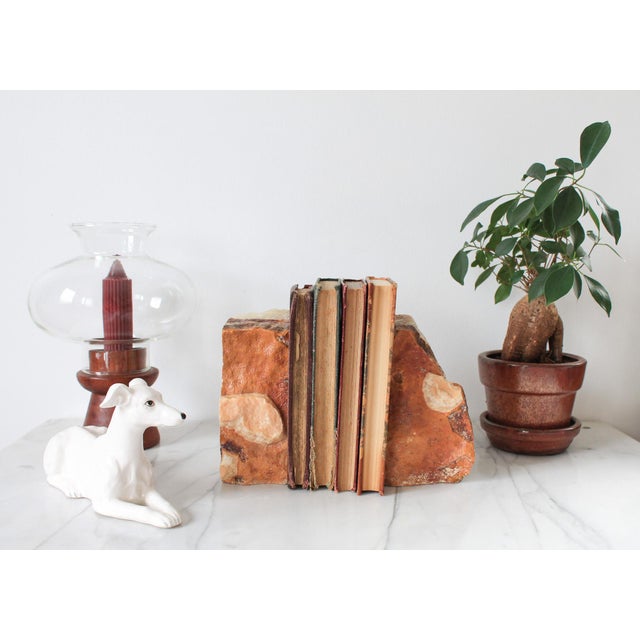 Stone Vintage Onyx Natural Stone Bookends - A Pair For Sale - Image 7 of 14