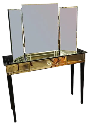 Art Deco Style Console Table and Mirror Set, 2000s, Set of 2