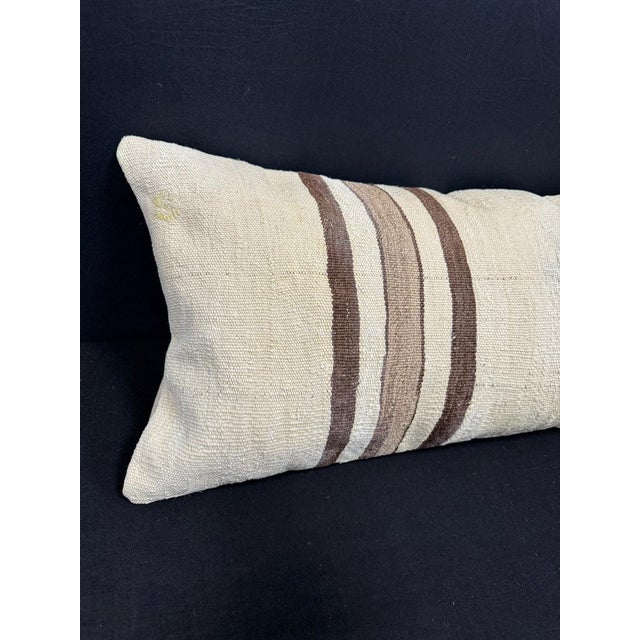 Turkish Hemp Pillow Cushion Natural Beige Brown Cushion Cover 14"x40" #30488 Enhance your home decor with our Kilim Pillow...