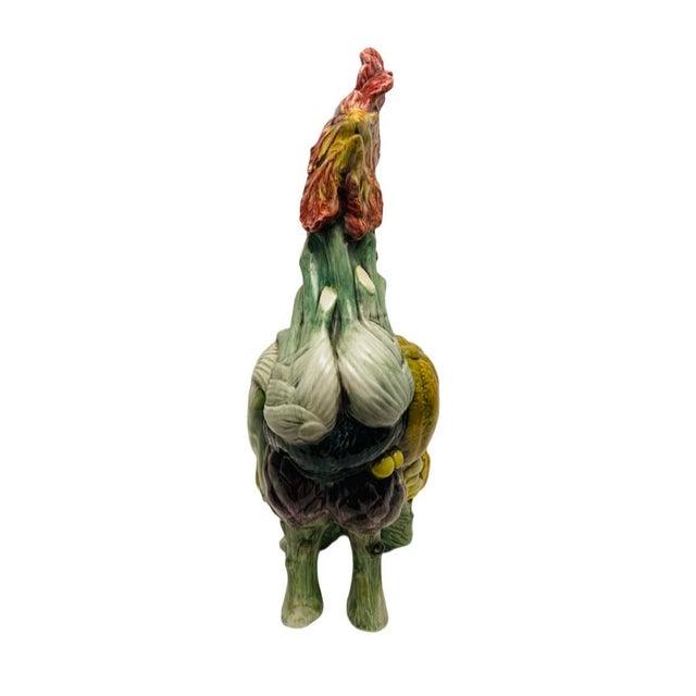 Ceramic Vintage Italian Majolica Vegetable Rooster Colorful Art Pottery For Sale - Image 7 of 8