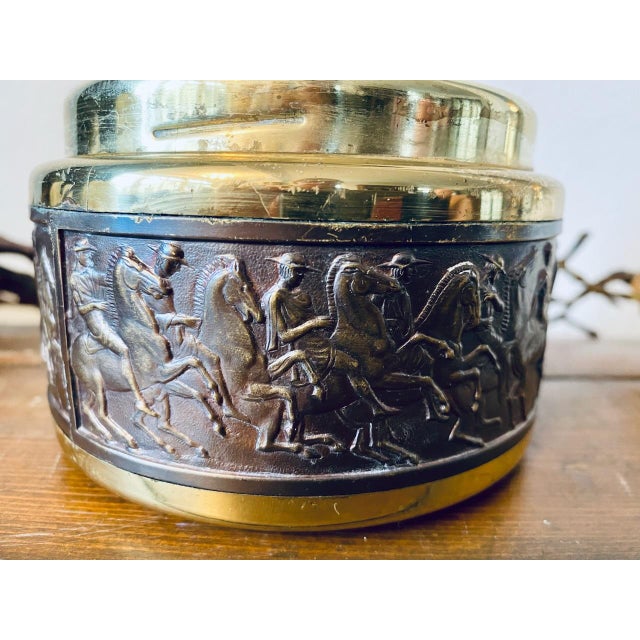 Vintage Rotary Ashtray, Cigarette Dispenser and Lighter with Brass Decoration by Erhard & Söhne, 1960s, Set of 3 For Sale - Image 11 of 18