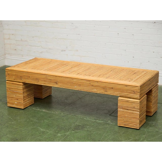 Modern Mid 20th Century Post Modern Chunky Leg Sculptural Reeded Coffee Table For Sale - Image 3 of 12