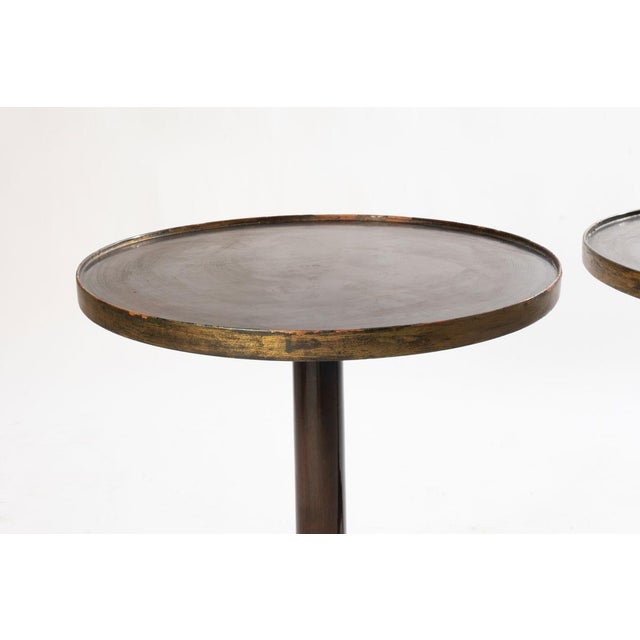 Early 20th Century Early 20th Century Pair of Round Side Tables With Isle of Man Tripod Bases For Sale - Image 5 of 8