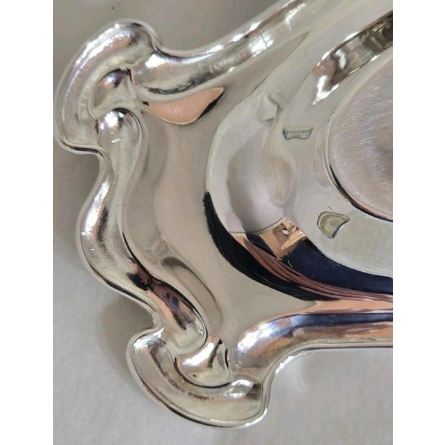 Gold Antique Art Nouveau Sterling Silver & Cut Glass Inkwell Standish, 1912 For Sale - Image 8 of 14