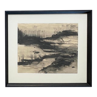 Vintage Abstract Watercolor Painting For Sale