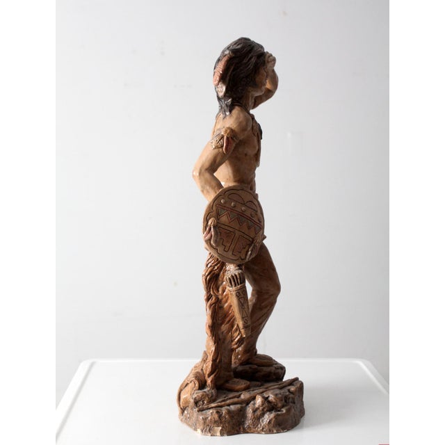 Farmhouse Vintage Native American Indian Statuary Figurine For Sale - Image 3 of 12