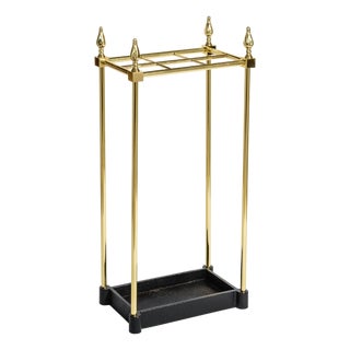 English 19th Century Brass and Cast Iron Umbrella Stand For Sale