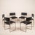 1970s Italian SQ Dining Chairs in Brushed Steel and Black Vegan-Leather, 1970s, Set of 6 For Sale - Image 5 of 18