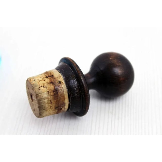 Vintage Blue Glass Bottle, 1970s For Sale - Image 4 of 10