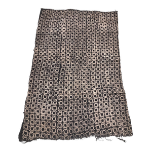 Vintage African Black and Beige Mud Cloth Textile Mali 50"
