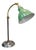 Antique Brass and Green Enamel Gooseneck Reading Lamp, 1920 For Sale