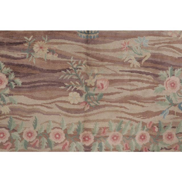 Rug & Kilim Rug & Kilim’s Modern Spanish European Rug in Brown With Floral Patterns “Bilbao” For Sale - Image 4 of 7