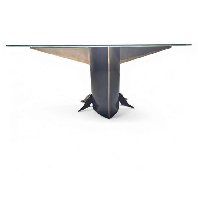 Vintage Table with Oval Glass Top from Belgo Chrom, 1980s For Sale - Image 12 of 12