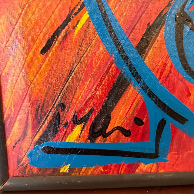 Peter Keil 1970s Vintage Abstract Portraiture, Painting by Peter Robert Keil, Framed For Sale - Image 4 of 11