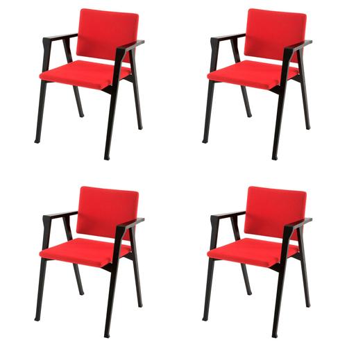 Wood Wood and Fabric Luisa Chairs by Franco Albini for Cassina, Set of 4 For Sale - Image 7 of 7