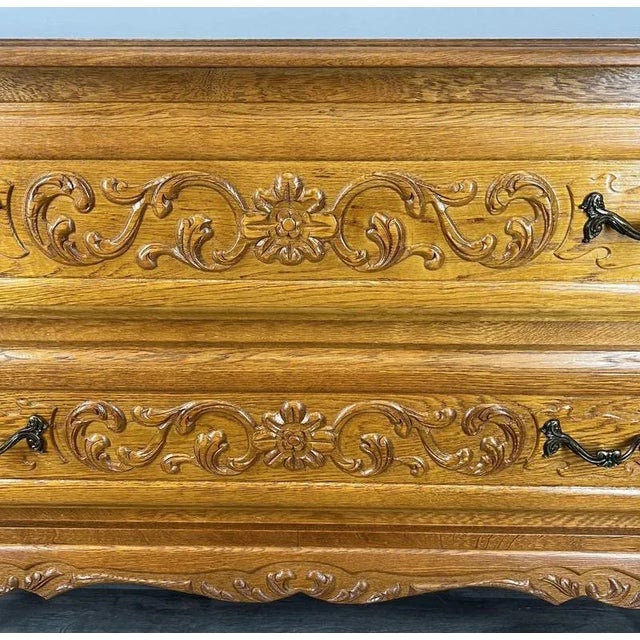 Vintage French Louis XVI Chest with Ornate Carvings For Sale - Image 5 of 11