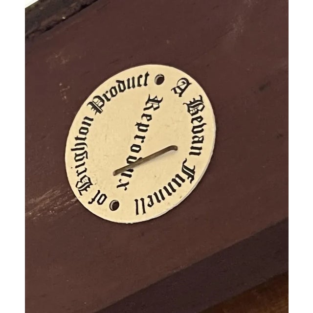 Wood Antique Leather Bedside Table For Sale - Image 7 of 8