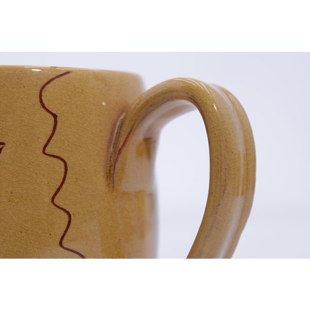 Ceramic 1980s Williamsburg Mugs With Scratch Flower Design Stamped - Set of Three For Sale - Image 7 of 13