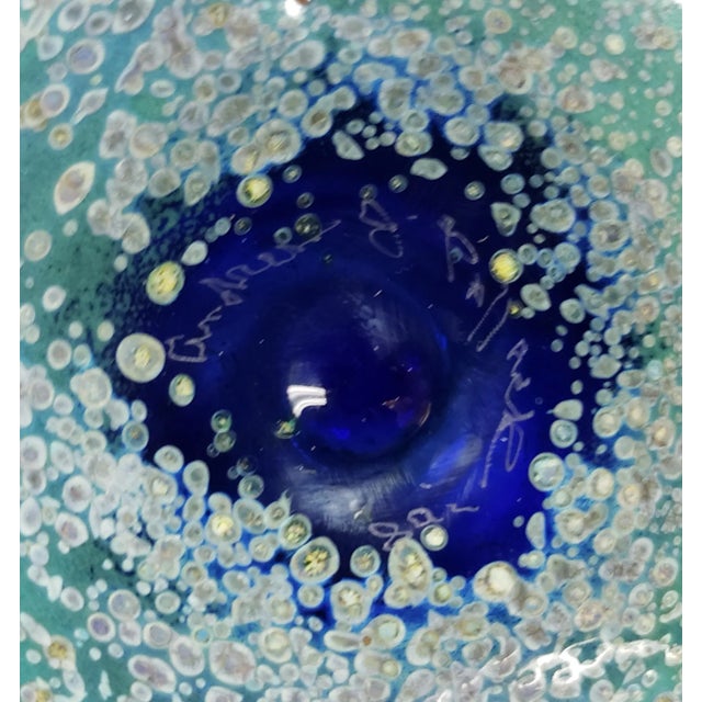 1988 Andrew Jackson Pollack Art Glass Bottle Vase | Chairish