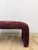 Textile Mid 20th Century Postmodern Burgundy/Mauve Upholstered Curved Bench Vintage Sculptural Seating For Sale - Image 7 of 9
