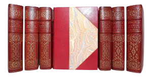 Early 20th Century Illustrated Leather Volume Set, Elizabeth W. Champney's Romance Series - 7 Books