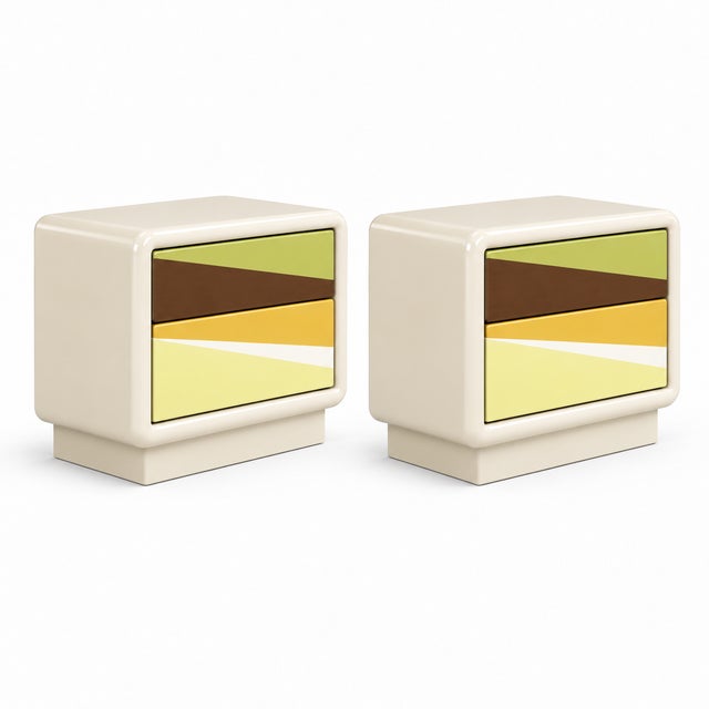 Mid Century Post Modern Set of Nightstands For Sale - Image 4 of 5