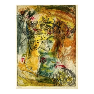 1949 John Kacere Lovers Color Etching For Sale