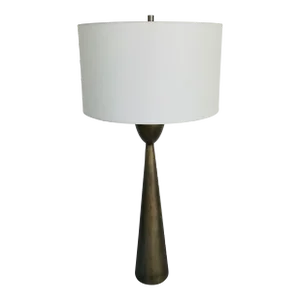 Modern Aged Bronze Finished Iron Tapered Table Lamp