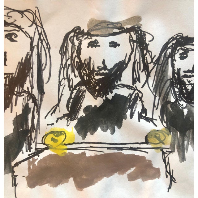 Peter Emanuel Goldman, Modernist Watercolor Painting Peter Goldman Judaica Filmmaker Neo Expressionist, 2020 For Sale - Image 4 of 5