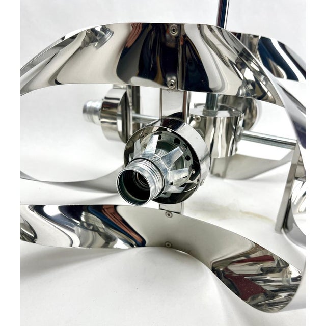 Glass Swirl Ball Pendant Stem Lamp with 4 Globular Lights from Massive, Belgium, 1960s For Sale - Image 7 of 18