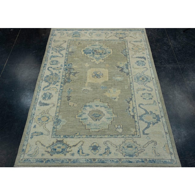 Turkish Oushak Rug 3'10" x 5'3" #17007 Explore a curated collection of hallway runners, wool rugs, and handmade...