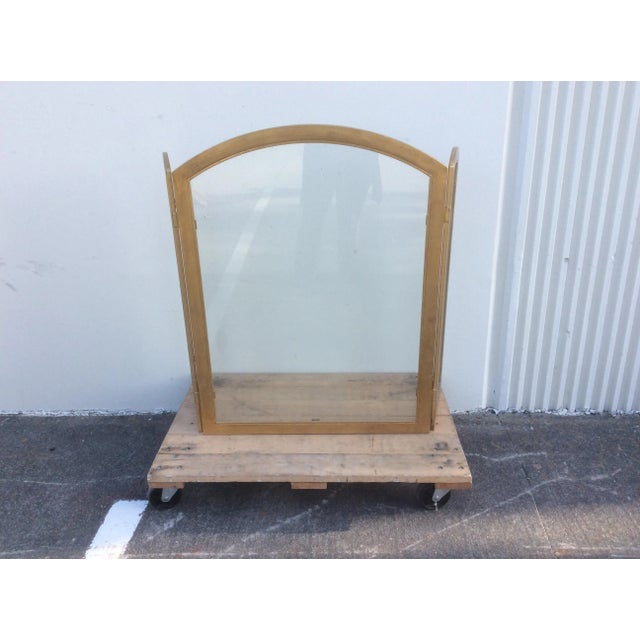 1980s 1980s Gilt Metal and Glass Fire Screen For Sale - Image 5 of 9