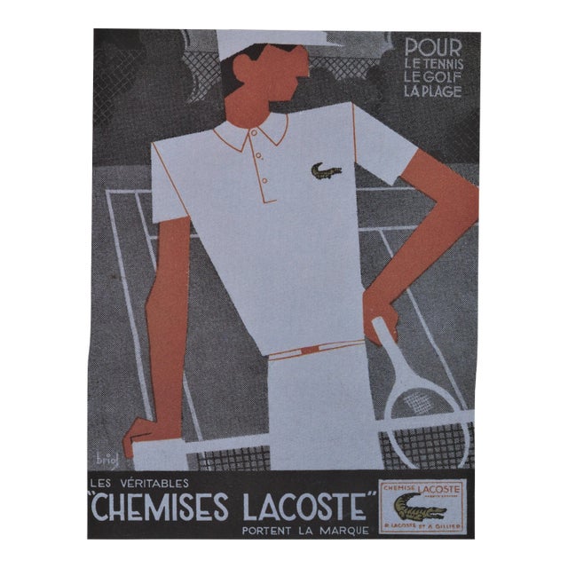 1997 French Vintage Tennis Advertisement Sport Print, Matted For Sale