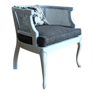 French Provincial Cane Barrel Chair For Sale