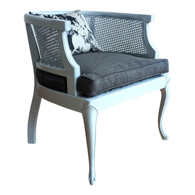 French Provincial Cane Barrel Chair For Sale