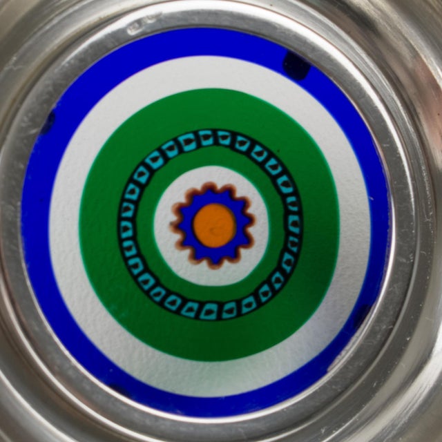Sterling Silver and Murano Art Glass Barware Coasters Set of 6, Italy circa 1960 For Sale - Image 10 of 18