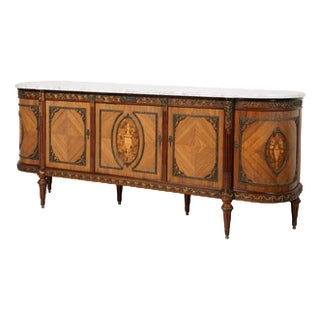 Large Louis XVI Style Sideboard with Marble Top by JP Ehalt For Sale
