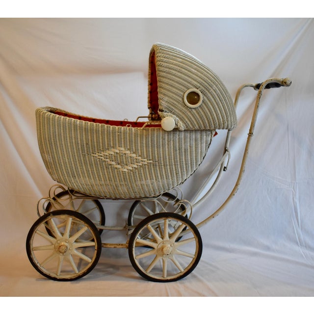 Vintage Cartoy Wicker Baby/Doll Carriage | Chairish