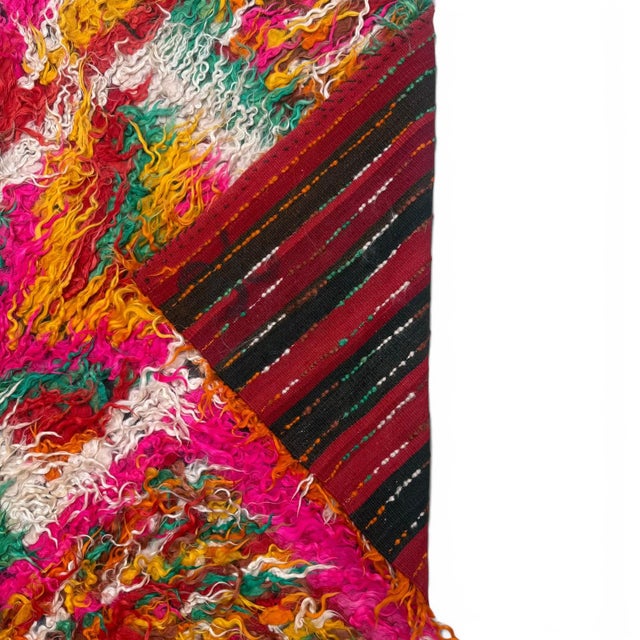 Vintage Filikli Tulu Rug | Long Pile Rug With Patchwork Design | 5x8 For Sale - Image 4 of 5