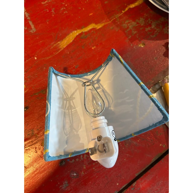 A nightlight handmade from a vintage nautical themed fabric