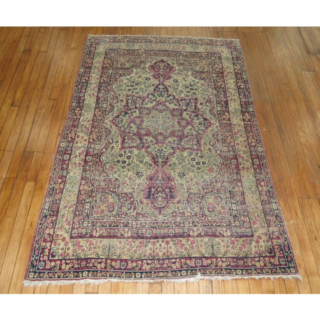 Late 19th Century Zabihi Collection Distressed Antique Lavar Kermanshah 19th century Rug - 4' x 6'4" For Sale - Image 5 of 10