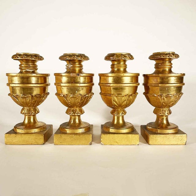 Empire Gilt Lamp Bases, 1700s, Set of 4 For Sale - Image 4 of 5