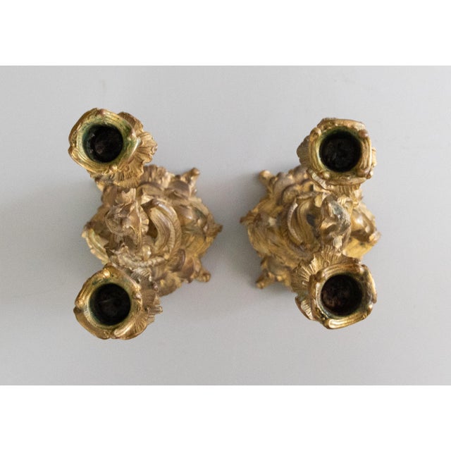 Metal 19th Century French Rococo Gilt Bronze Dolphin Candelabras - A Pair For Sale - Image 7 of 13