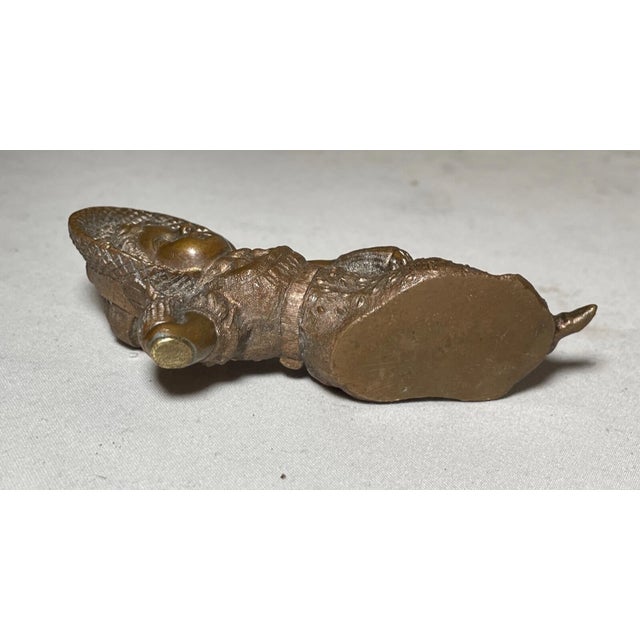 Gold Antique Miniature Laying Little Girl Austrian Bronze Statue Figure Sculpture For Sale - Image 8 of 12