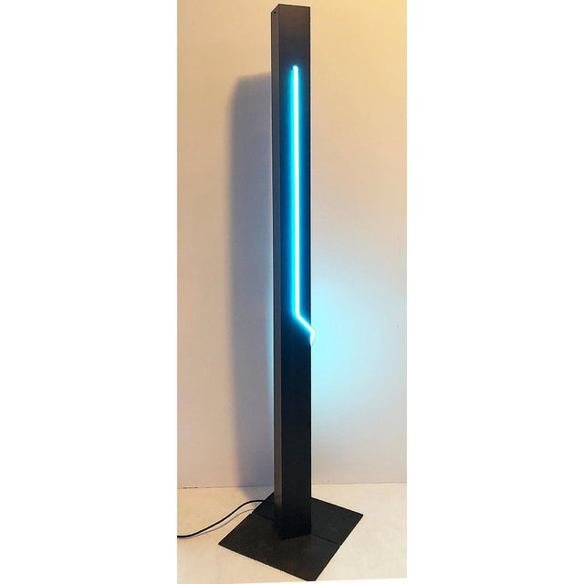 1980s Postmodern Rudi Stern Torchiere Lamp "Let There Be Neon" For Sale - Image 9 of 11