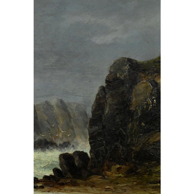 French School Artist, The Wild Coast of Belle-Île-en-Mer, 19th Century, Oil on Wood, Framed For Sale - Image 8 of 17